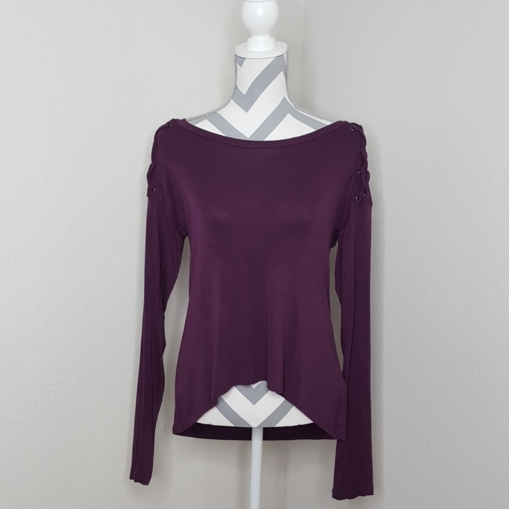 Aeropostale Purple Hi- Lo  Long Sleeve T-s…